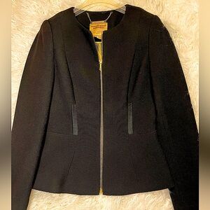 Ted Baker London Taalii  Zip Up Black Fitted Blazer Jacket women’s Size 4
